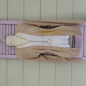 💗 GAP Long Sleeve Linen Blend Cardigan Sweater Tan M NWT